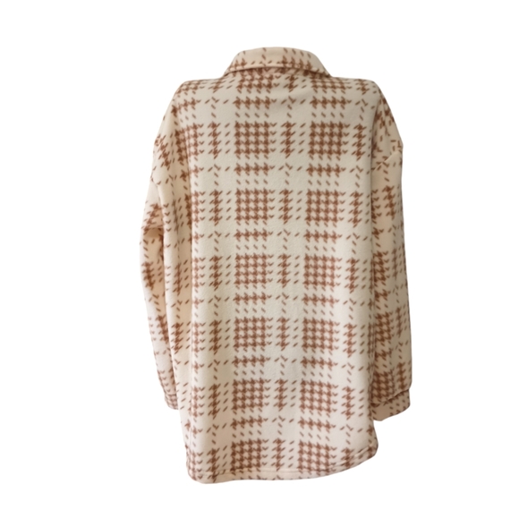 Inner Circle Beige Houndstooth Fleece Jacket - Picture 5 of 7